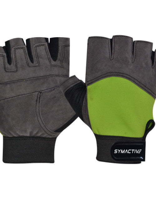 Anti-Slip, Symactive Gym Training Gloves, Set of 2, Vision, Grey/Green