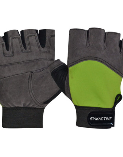 Anti-Slip, Symactive Gym Training Gloves, Set of 2, Vision, Grey/Green