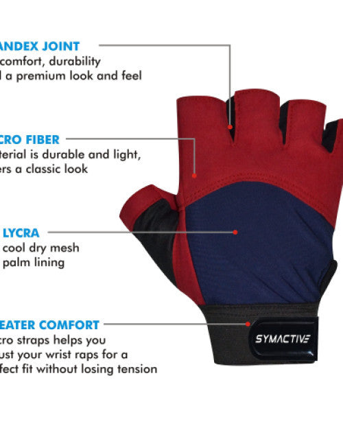 Anti-Slip, Symactive Gym Training Gloves, Set of 2, Vision, Grey/Green